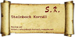 Steinbock Kornél névjegykártya